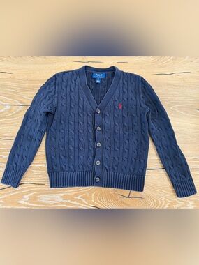 Polo by Ralph Lauren Navy Cable-Knit Cardigan